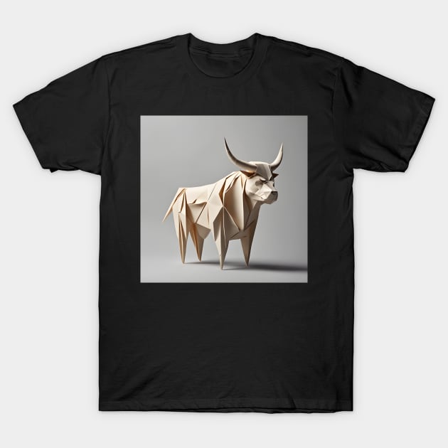 Origami Bull T-Shirt by Dancing Art